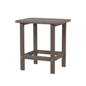 Aoodor Outdoor Adirondack Side Table HDPE End Table，Classic Modern Design，High-Quality，Easy to Assemble，Versatile End Table for Patio, Garden, Lawn - 1 of 4