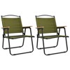 vidaXL Camping Chairs 2 pcs Green 21.3"x21.7"x30.7" Oxford Fabric - 2 of 4