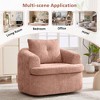 Gulches 360° Swivel Barrel Accent Chair 36.6"W Pink Round Sofa Chair with Dual-Layer Cushion and Tufted Back, Easy Assembly - 4 of 4