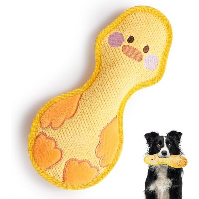 Dog Toy for Aggressive Chewers, Stuffed Toy with Two Tough Layers, Minky Plush for Comfort and Chewing, Yellow