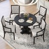 Retro Dining Sets Round, Dining Set Solid Wood With 16''Leaf And 4 Upholstered Chairs, Extendable Dining Table Set For Kitchen-Cuddlewood - 3 of 4