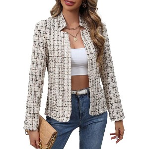 Womens Blazer Long Sleeve Open Front Elegant Casual Blazer Cardigan - 1 of 4