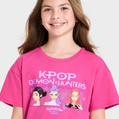 KPop Demon Hunters Girls' KPop Demon Hunters "Ramyeon Club" Short Sleeve T-Shirt - Pink M — фото 2