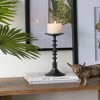 AZL1 Life Concept Candle Holders, Tall Spindle Iron Holder for Farmhouse Dining Table and Living Room Mantel Display, Black, 4"*4"*13.3" - 3 of 4