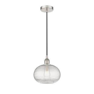 Ithaca - 1 Light Cord Hung Mini Pendant In Industrial Style-9.5 Inches Tall and 10 Inches Wide