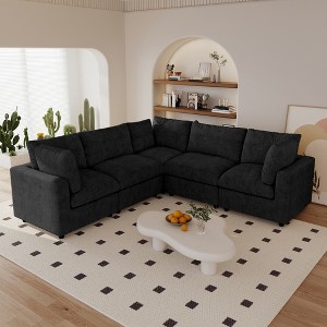 WJShome V Shaped Sectional Cloud Couch, 100 Inch 5-Seater Modern Modular Sofa,Chenille Deep Seat Couches for Living Room - 1 of 4