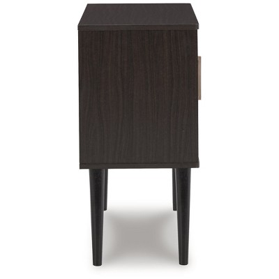 Dark Brown Mid Century Modern Accent Cabinet with Adjustable Shelves