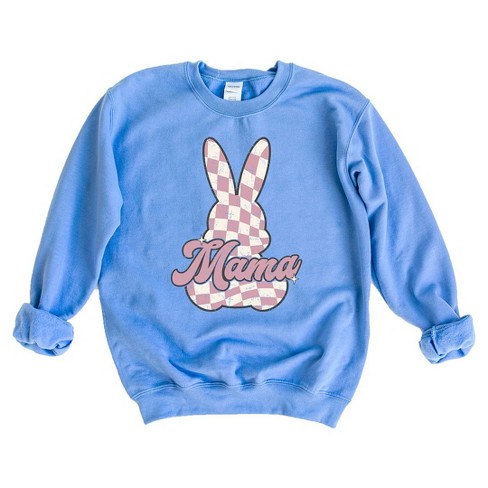 Simply Sage Market Women s Graphic Sweatshirt Checkered Bunny Mama