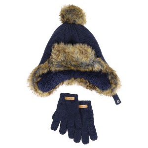 Andy & Evan Toddler Boys Hat And Glove Set Blue - 1 of 1