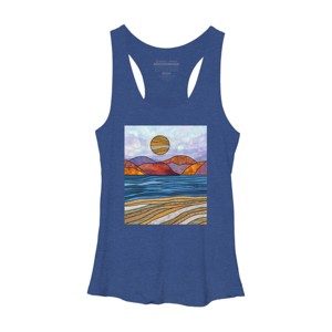 Women's Design By Humans Beach Landscape Stain Glass By Maryedenoa Racerback Tank Top - 1 of 2