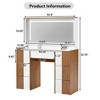 NicBex Vanity Desk with Mirror Dressing Table with Stool, Vanity Set with Adjustable Shelves,2 Drawers and Side Cabinet for Bedroom - 2 of 4