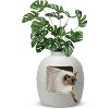 Heynemo Plant Litter Box, Hidden Litter Box with Rattan Pattern for Cat, Faux Plant and Real Stones, Carbon Filter - 3 of 4