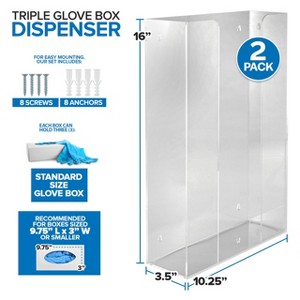 Stock Your Home Stock Your Home Acrylic Wall Mount Tissue Box / Gloves Dispenser (2 Pack) - 1 of 3