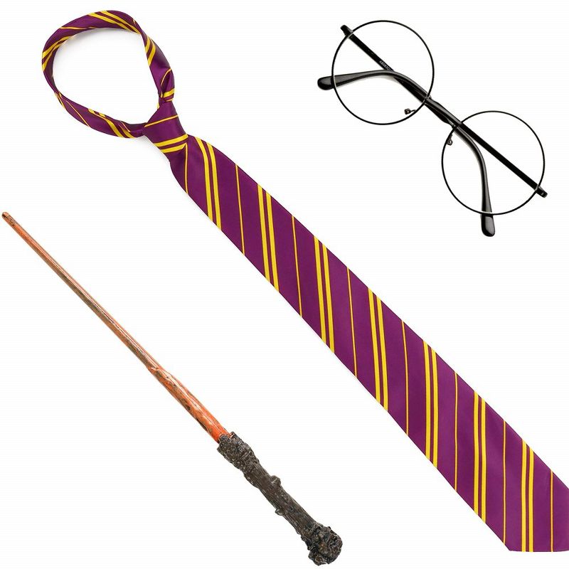 Skeleteen Wizard Costume Set - Wand, Glasses and Tie, 1 of 8