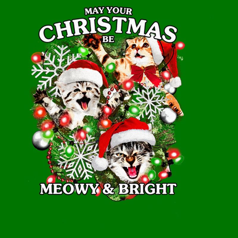 Men's Lost Gods Meowy and Bright Christmas T-Shirt, 2 of 6