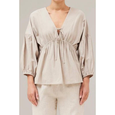 Women's Cotton Summer Tie Blouse - GRADE & GATHER