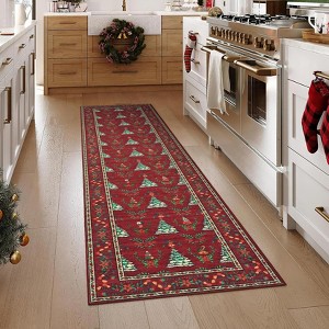 Christmas Rug Machine Washable, Ultra Soft Non Slip Stain Resistant Low Pile Area Carpet for Living Room Bedroom Dining Office - 1 of 4