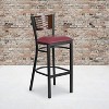 Emma and Oliver Black Decorative Slat Back Metal Restaurant Dining Barstool - 2 of 4