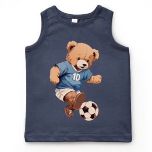 The Juniper Shop Watercolor Soccer Bear Youth Tank Top - 1 of 4