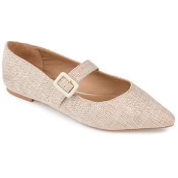 Journee Collection Womens Karissa Buckle Pointed Toe Mary Jane Flats