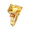 Ross-Simons 12.00 ct. t.w. Citrine Ring in 18kt Gold Over Sterling - 3 of 4