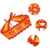 Unique Bargains Women's Cute Hollow Lace Up Knitted Crochet Headwrap 21.65"x3.15" Orange 1 Pc - 2 of 4