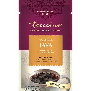 Teeccino Java Chicory Coffee Alternative - 11 Ounce - Ground Herbal Coffee That’s Prebiotic, Caffeine Free & Acid Free, Medium Roast - 1 of 2