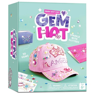 Joyfy Baseball Cap DIY Kit, Pink Baseball Cap Decorate Kit with 7 Sheets Gems Stickers, Art & Crafts, Birthday Toys Art Supplies Gift For Girls Age 6+
