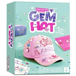 Joyfy Baseball Cap DIY Kit, Pink Baseball Cap Decorate Kit with 7 Sheets Gems Stickers, Art & Crafts, Birthday Toys Art Supplies Gift For Girls Age 6+ - 1 of 4