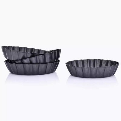 DUKA Set of 4 - 4-Inch Carbon Steel Tart Pans