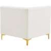 Meridian Furniture Alina Cream Velvet Corner Chair - image 4 of 4