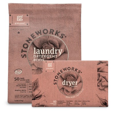 Grab Green Stoneworks Laundry Pods and Dryer Sheets