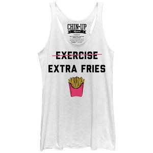 Women's CHIN UP Exercise Extra Fries Racerback Tank Top - 1 of 3