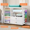 EcoSummer Craft Cart Organization & Storage Cabinet with 2 Drawers & 24 Vinyl Roll Holders, Mobile Craft Stand Compatible with Cricut Machines, White - 2 of 4