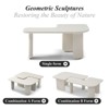 PAGED L-Shape Coffee Table Modern Minimalist Living Room Table with Curved-Panel Supporting Legs, Center Table for Living Room, Study - 2 of 4