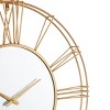 30"x30" Metal Open Frame Wall Clock with Center Mirror - Olivia & May - 4 of 4