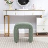 SEYNAR Modern Glam Teddy Velvet Upolstered U-Shaped Ottoman - 3 of 4