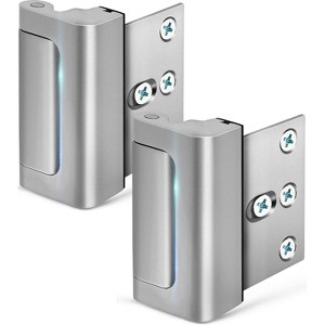 DOMETOUR 2 Pcs Home Security Door Lock, Childproof Reinforcement Lock, with 3 Inch stop, for Inward Swinging Front Door, Upgrade Flip High Night Lock - 1 of 4