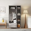 NicBex 81.10"H Armoire Mirror Wardrobe Closet Storage Cabinet with 3 Doors & Shelves & 2 Drawers for Bedroom, White - 4 of 4
