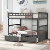 NicBex Twin Over Twin/Full Over Full Bunk Bed with with Drawers and Fence,Loft Bed with Convertible Design for Bedroom,White/Gray/Espresso - 2 of 4
