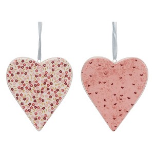 Transpac Ceramic Printed Hearts Set of 2 Home Decorations Valentines - 1 of 1