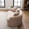 Compact Design Curved Loveseat Sofa, Couch for Apartments, Full Compression Foam Filling Sofa with Chenille Cover-Baofuwish - 3 of 4
