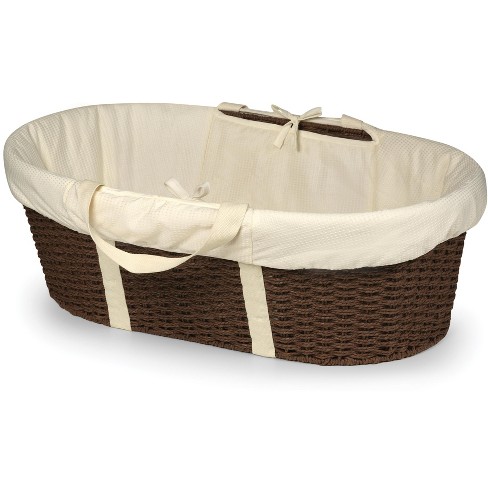 Wicker look Woven Baby Moses Changing Basket Espresso ecru Target