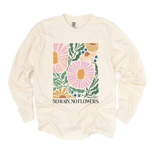 Simply Sage Market Women's Boho No Rain No Flowers Long Sleeve Garment Dyed Tee - 1 of 4