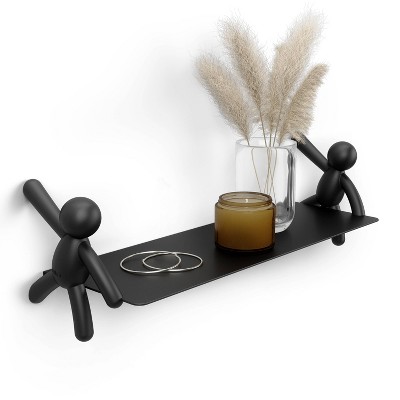 Black Steel Buddy Floating Wall Shelf