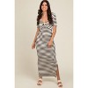 PinkBlush Ivory Black Striped Knit Short Sleeve Maternity Maxi Dress - 4 of 4