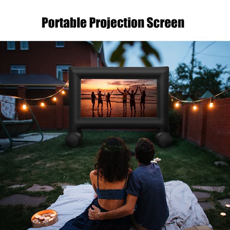 Costway 14FT\16FT\18FT\20FT Inflatable  Projector Screen Projection Outdoor Home Theater W/ Blower, 3 of 11