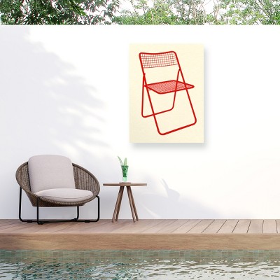 Trademark Fine Art - Rosi Feist  Ted Net Chair Red Matted Framed Art