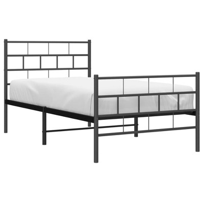 vidaXL Modern Metal Bed Frame with Headboard and Footboard, Durable Steel Construction, Extra Under-Bed Storage Space