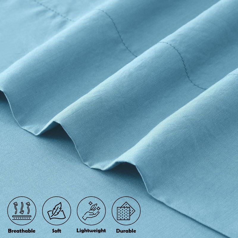4 Piece Rayon From Bamboo Sheet Set Deep Pocket Cooling Solid Sheets - Lux Decor Collection, 5 of 7